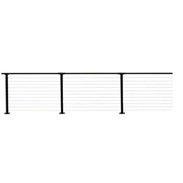 CityPost 56 Ft. Deck Cable Railing, 36 In. Base Mount, Black CP-56-B-D ...