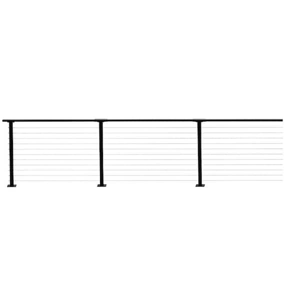 CityPost Stair Deck Mount 6-ft x 5in x 36-in Black Steel Deck Cable Rail  Kit in the Deck Railing Systems department at