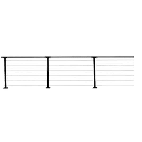 CityPost 50 ft. Black Deck Cable Railing 36 in. Base Mount