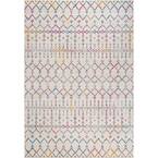 Moroccan HYPE Boho Vintage Diamond Ivory/Multi 4 ft. x 6 ft. Area Rug