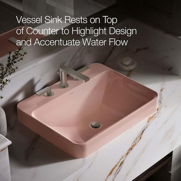 kaho☆ KOHLER Vox 23 in. Rectangular Drop-In Vessel Bathroom Sink