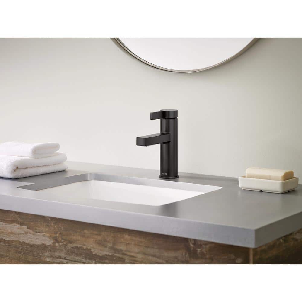 Moen Matte Black Modern Single Handle Bathroom Faucet