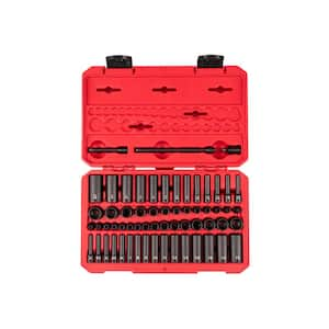 1/4 Inch Drive 12-Point Impact Socket Set with Case, 61-Piece (5/32-11/16 in., 4-17 mm)