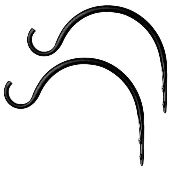 8 in. Rust-Resistant Outdoor Metal Hanging Plant Hanger Bracket Hook for Flower Baskets and Bird Feeders 2 Pack