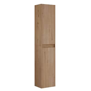 11.81 in. W x 9.81 in. D x 59 in. H Bathroom Storage Wall Cabinet in Imitative Oak Brown