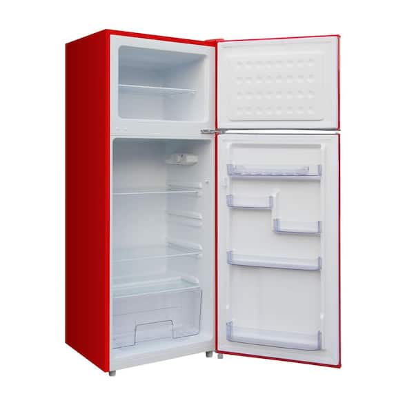 RCA RFR786-RED 2 Door Apartment Size Refrigerator with Freezer, 7.5 cu. ft,  Retro Red