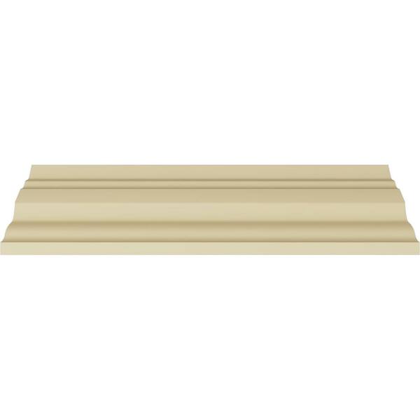 Ekena Millwork 3-7/8 in. x 3-7/8 in. x 94-1/2 in. Polyurethane Dublin Traditional Smooth Crown Moulding