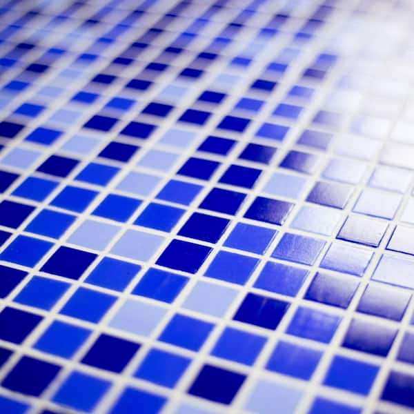 Swimming Pool Blue Square Mosaic 13 in. X 13 in. Glass Wall Pool And Floor Tile (13.8 sq.ft./Case)