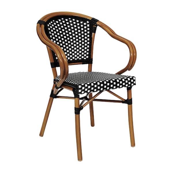Carnegy Avenue Brown Aluminum Outdoor Dining Chair in White