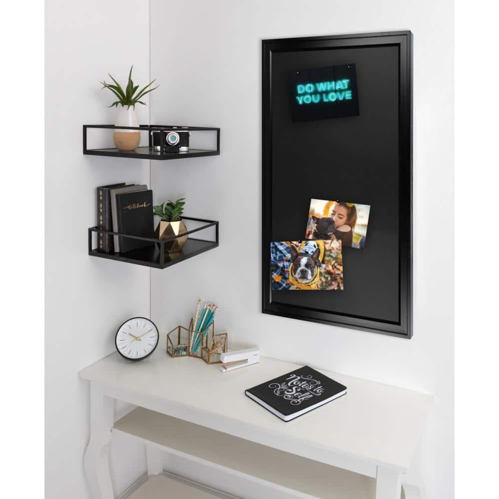 Bosc Black Magnetic Chalkboard with Sleek Frame, 27.5" x 43.5"
