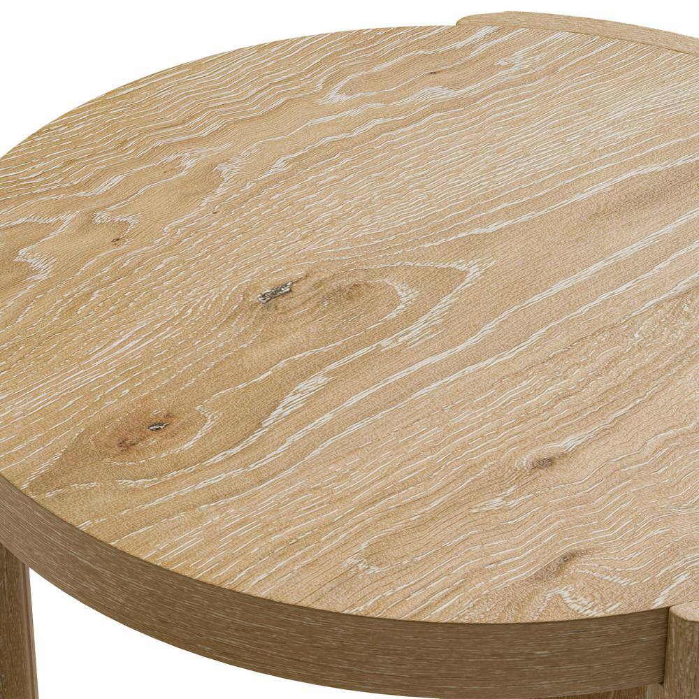Ashford 20 in. Oak Round Wood End Table with Plinth Base - thumbnail 5