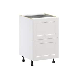21 in. W x 24 in. D x 34.5 in. H Littleton Painted Gray Shaker Assembled Base Kitchen Cabinet with 2 Drawers