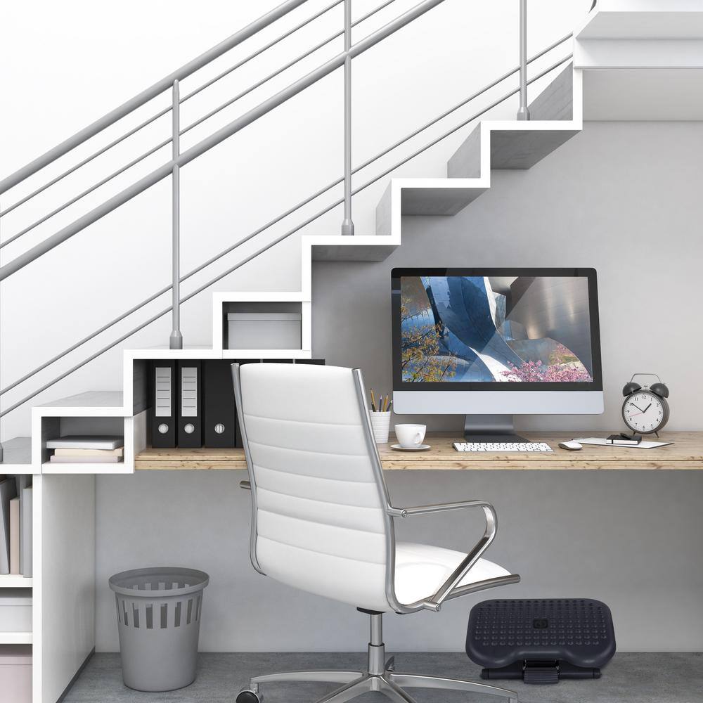 Ergonomic Adjustable Gray Plastic Under Desk Footrest