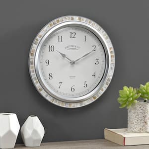 FirsTime & Co. Silver Sophia Mosaic Wall Clock