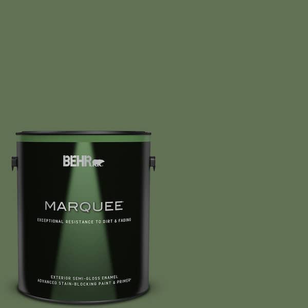 BEHR MARQUEE 1 gal. #QE-39 Willow Leaf Semi-Gloss Enamel Exterior Paint & Primer