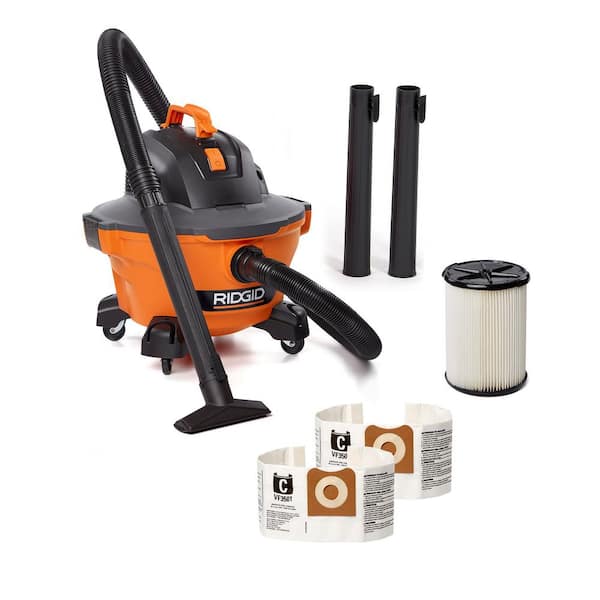 6 Gal. 3.5 Peak HP NXT Shop Vacuum HD0600 Wet Dry Vac with General Debris Filter, Dust Bags, Hose and Accessories