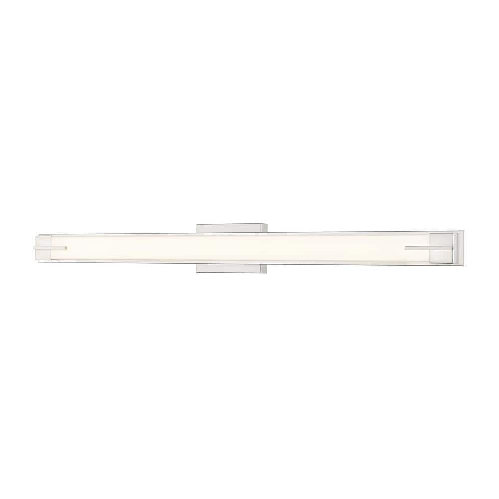 Chase 43 in. 1-Light Brushed Nickel LED Vanity with Gloss Opal Shade