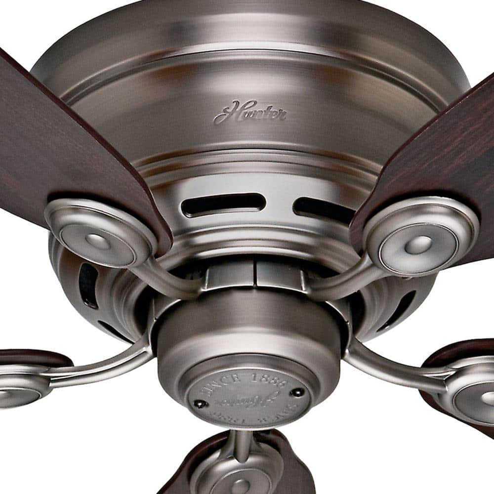 Antique Pewter 42" Low Profile Ceiling Fan with Reversible Chestnut/Walnut Blades