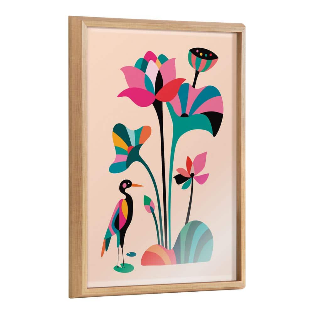 Kate and Laurel Blake Mid Century Modern Lotus by Rachel Lee of My Dream  Wall Framed Printed Glass Wall Art 18 in. x 24 in. 219893 - The Home Depot