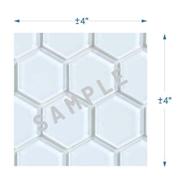 Inoxia SpeedTiles Take Home Sample Sea Breeze White 4 in. x 4 in. Glass Peel and Stick Wall Mosaic Tile (0.11 sq.ft/Each)