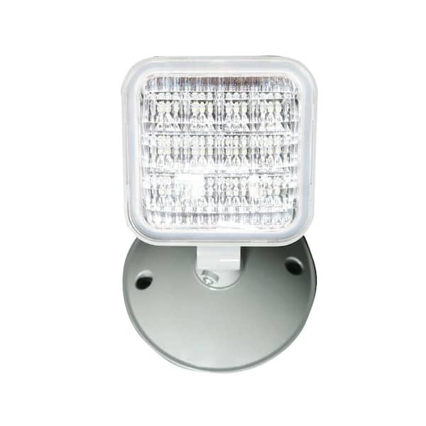 Commercial Electric 1.2-Watt Head Integrated LED Gray Emergency Remote Light ERHGLED The Home Depot