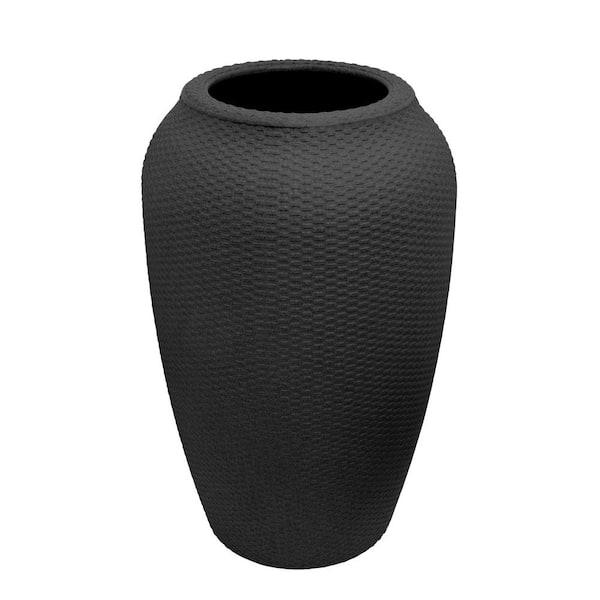 Algreen Wicker Planter, 32 in. H x 20 in., 100% Recycled Black