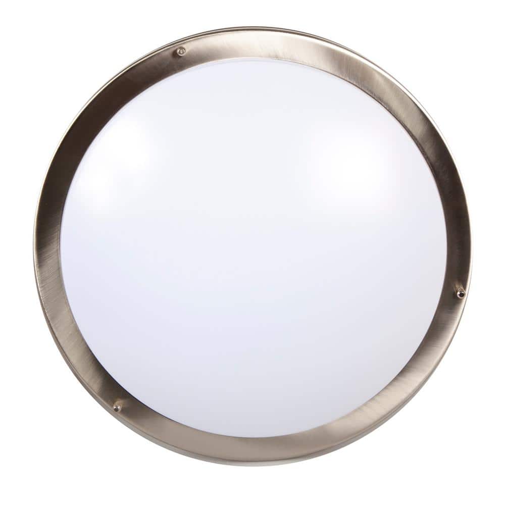 Satin Nickel 14" LED Flush Mount Ceiling Light, Dimmable, 2100 Lumens