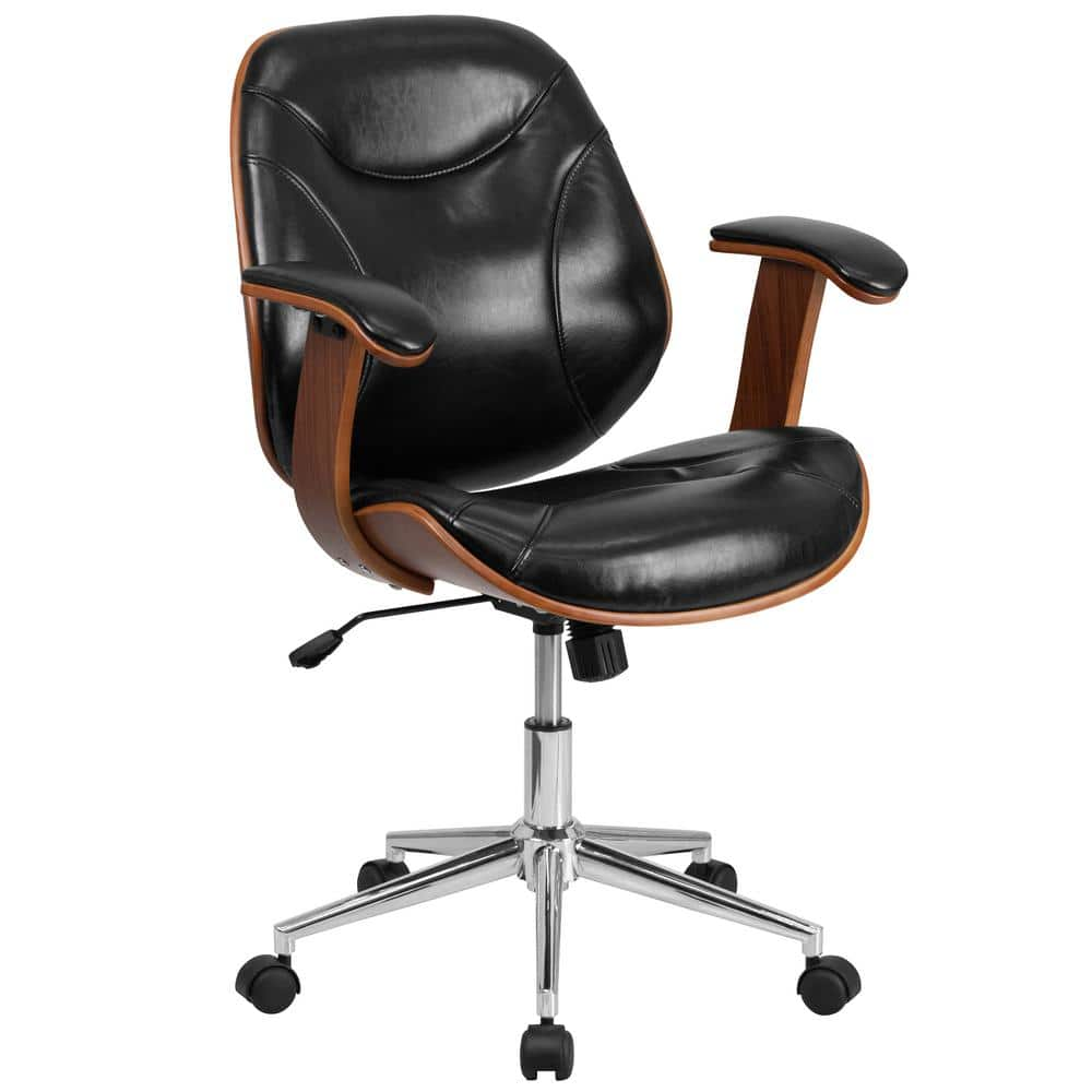 black and wood desk chair