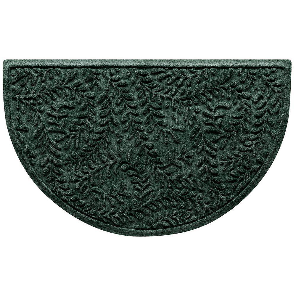 Waterhog Boxwood Evergreen 24 in. x 39 in. Half Round PET Polyester Indoor Outdoor Doormat price history on PriceWatchPro