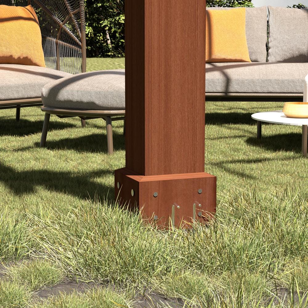 16 ft. x 12 ft. Brown Cedar Wood Outdoor Pergola