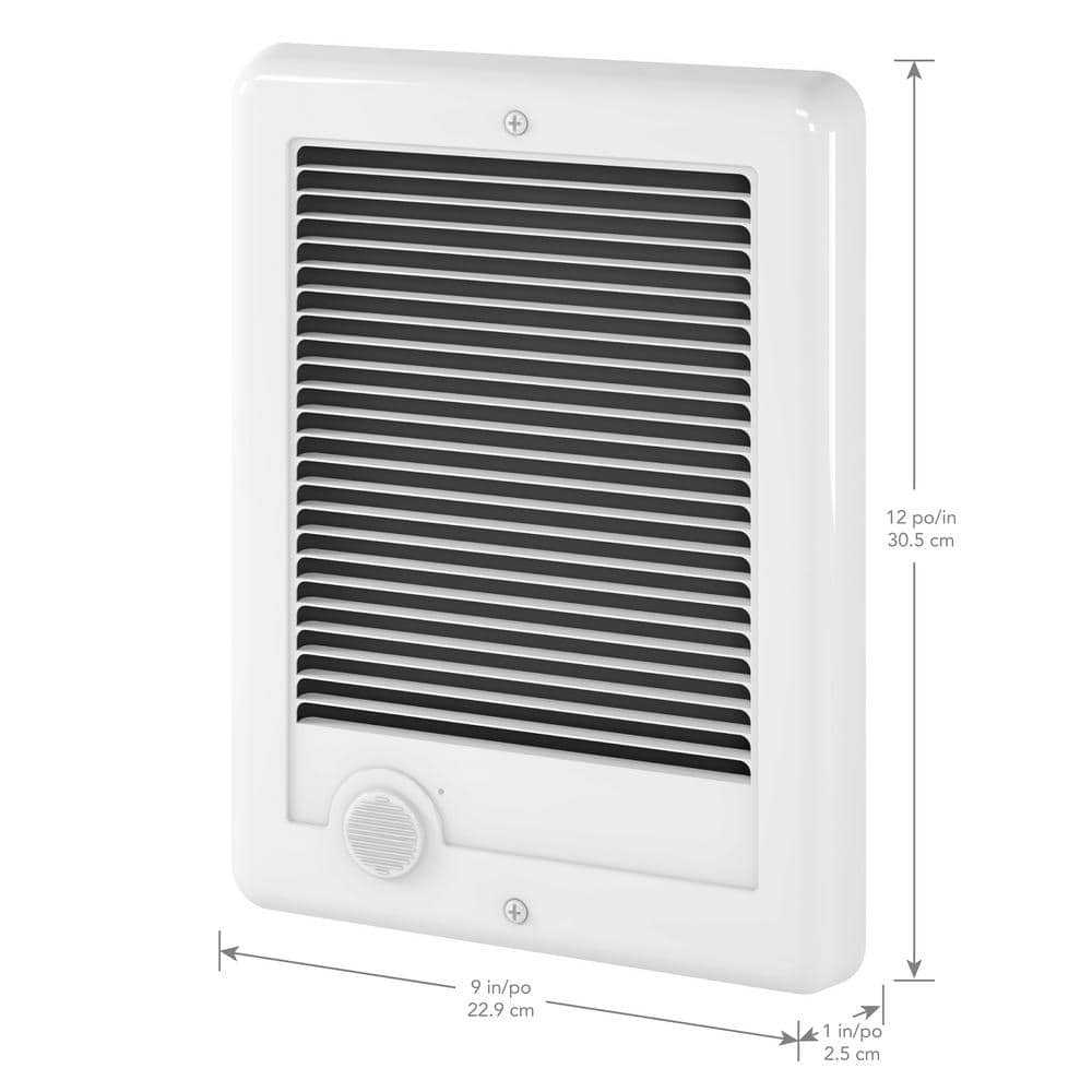 White Electric Forced Air Wall Heater with Automatic Shut-off