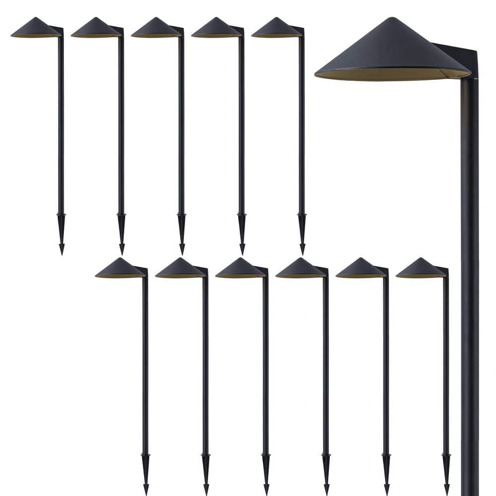 Laplusbelle 35 in. Low Voltage Black Aluminum Hardwired Integrated