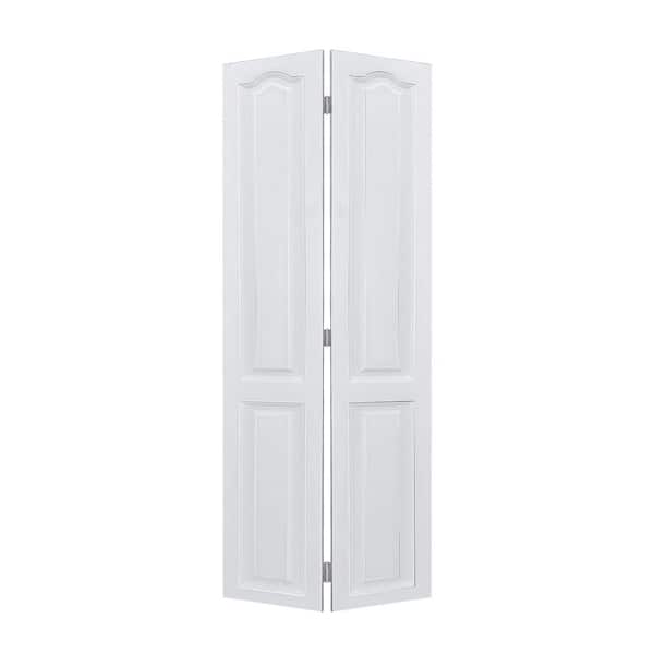 CNC Crafted Modern Door 3/4 in. Thick 44 in. x 80 in. Solid Core White Finished Vinyl Bi-Fold Door With Hardware Kit