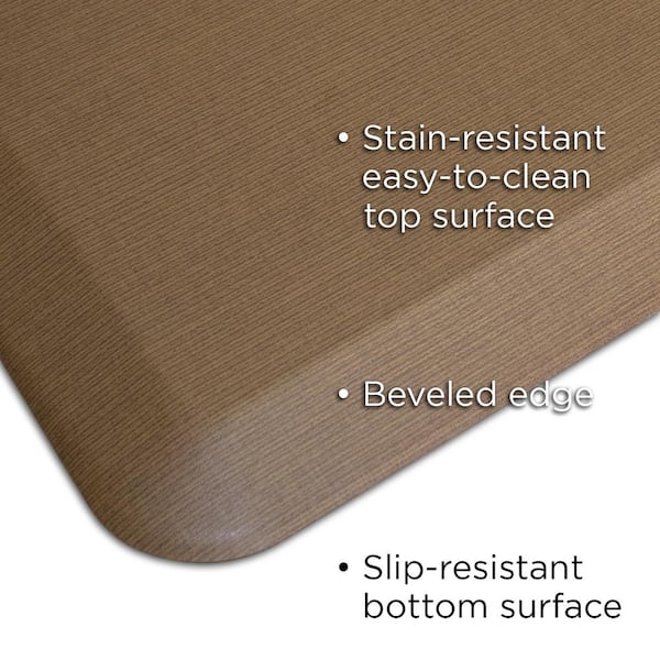 NewLife Designer Grasscloth Khaki 20 in. x 32 in. Anti-Fatigue Comfort Mat