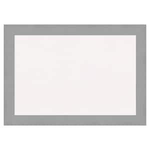 Brushed Nickel White Corkboard 27 in. x 19 in. Bulletin Board Memo Board