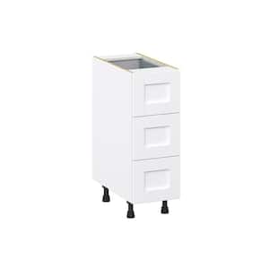 Mancos Bright White Shaker Assembled Base Kitchen Cabinet with 4 Drawers (12 in. W X 34.5 in. H X 24 in. D)