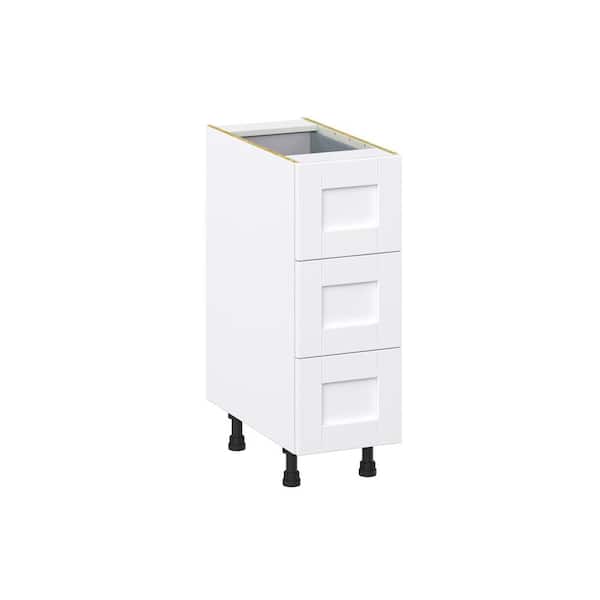 J COLLECTION Mancos Bright White Shaker Assembled Base Kitchen Cabinet with 4-Drawers (24 in. W x 34.5 in. H x 24 in. D)