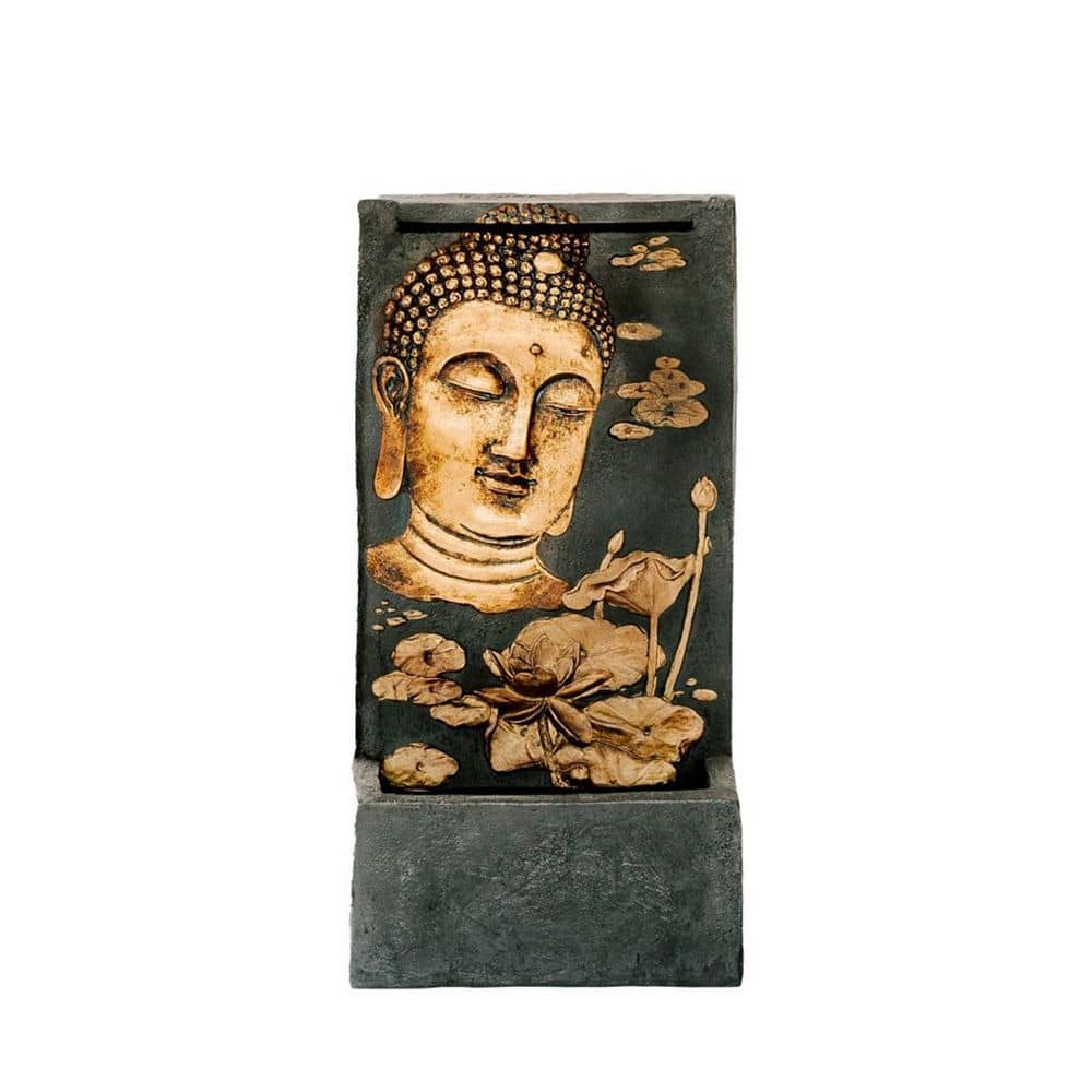 29.5 in. H Bronze and Natural Polystone Indoor Outdoor Buddha Face Water Wall Fountain w/Pump and Splash Guard price history on PriceWatchPro