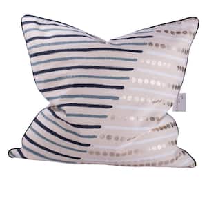 Blue, Cream 2.6 in. x 21.7 in. Throw Pillow