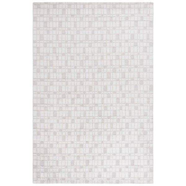 Mirage 6 ft. x 9 ft. Silver Crosshatch Area Rug