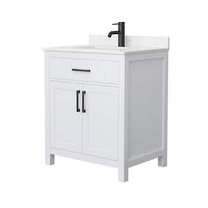 Beckett 30 in. W x 22 in. D x 35 in. H Single Sink Bathroom Vanity in White with Carrara Cultured Marble Top