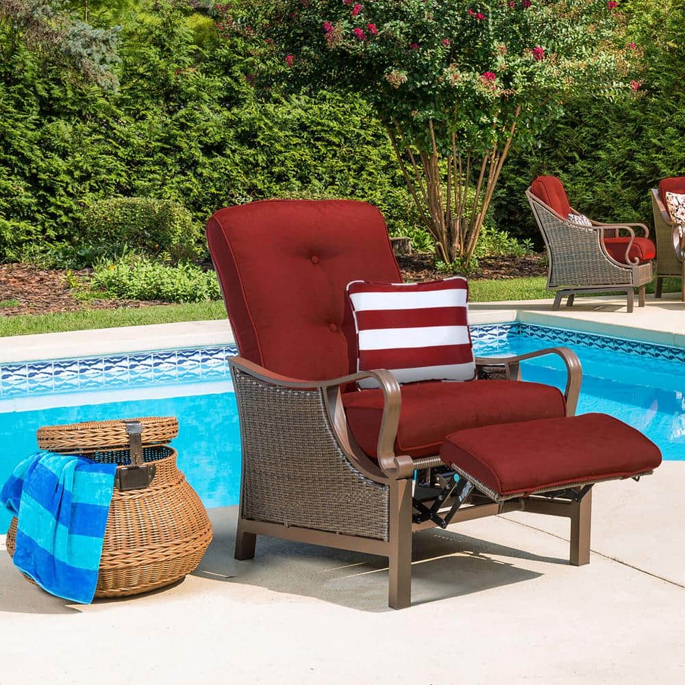 Red and White Striped Square Indoor/Outdoor Throw Pillow Set