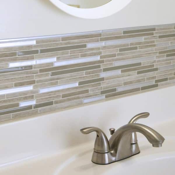 Smart Edge Brillo Silver 18 in. x 0.27 in. Vinyl Peel and Stick Tile (.034 sq. ft./ 4-pack)
