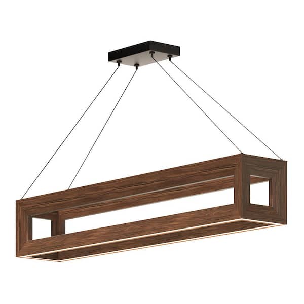 Morina 42 in. 1 Light 57-Watt Walnut Integrated LED Pendant Light