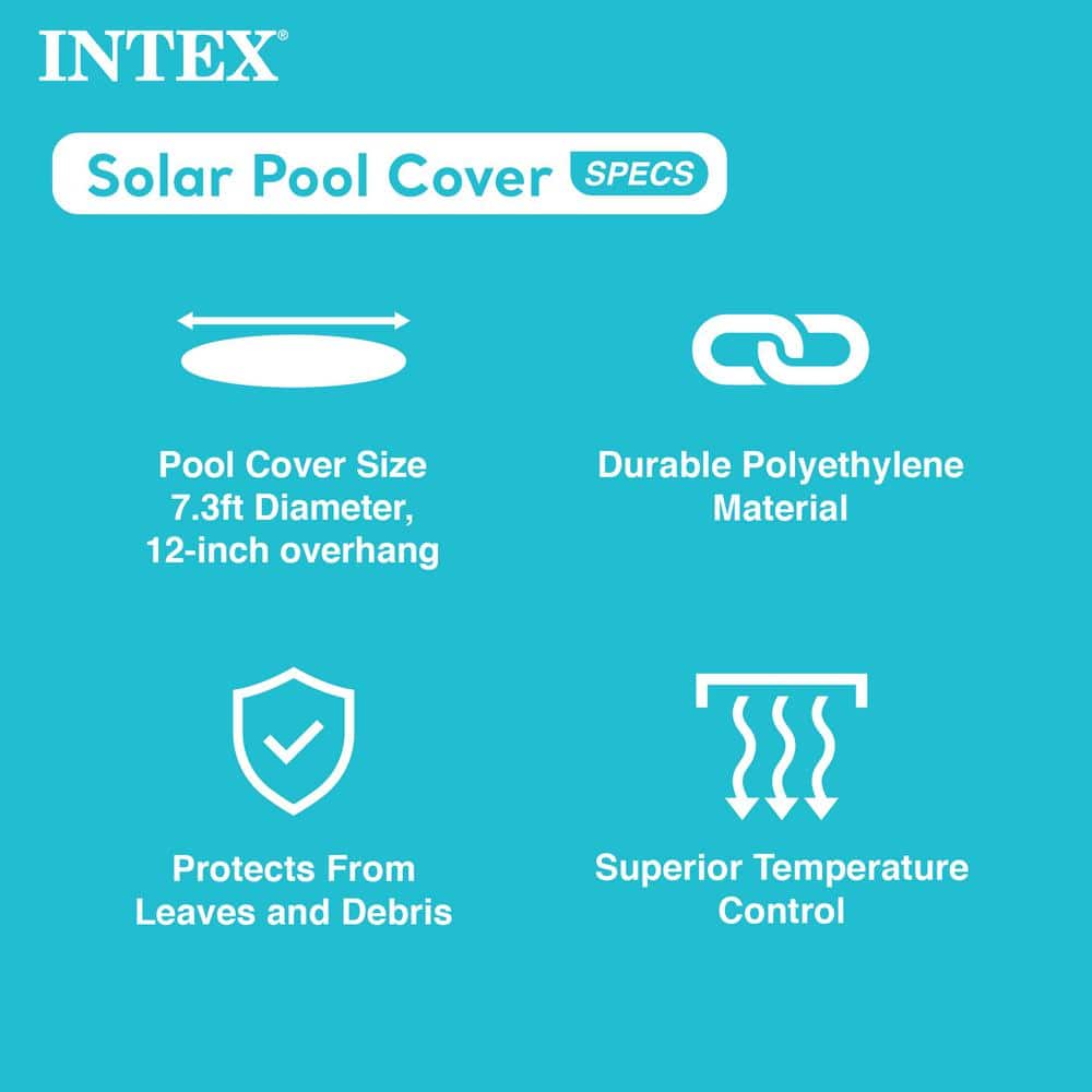 Intex Blue Inflatable Round Family Pool with Bench and Cover