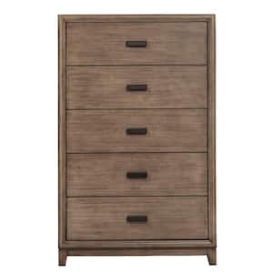 Camilla 5-Drawer Antique Gray Wood Chest