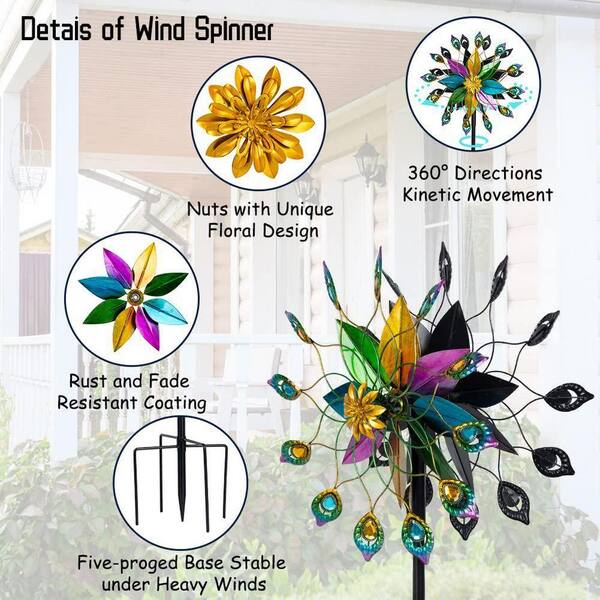 Double-Sided Large Metal Wind Spinners 0DDXK9Y2Z - The Home Depot