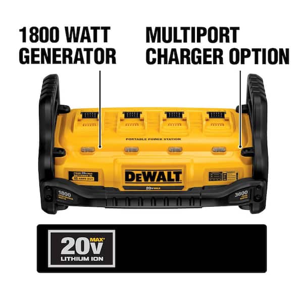 Dewalt 1800 Watt Portable Power Station And Volt 60 Volt Max Lithium Ion Battery Charger Dcb1800b The Home Depot