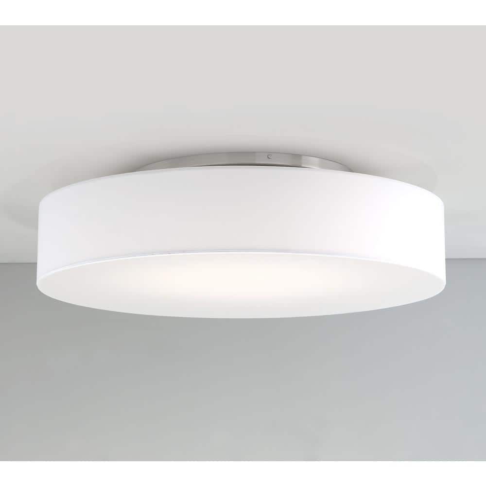 Manhattan Elegance 26" LED Drum Semi-Flush Mount in Brushed Nickel