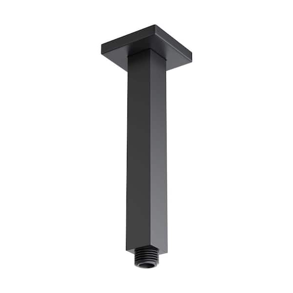 8 in. Ceiling Mounted Stainless Steel Shower Arm in Matte Black (1-Pack)